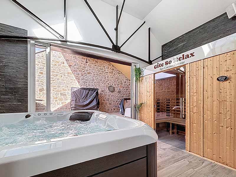 Espace de détente avec SPA et Sauna